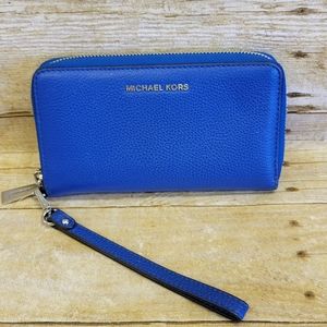 Michael Kors Royal Blue Zip Around Wallet